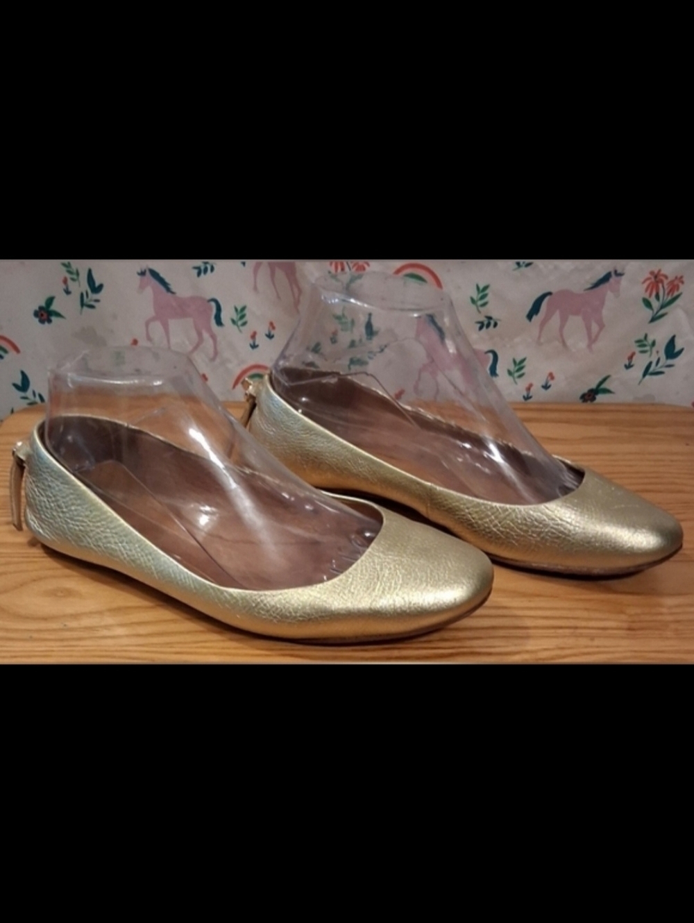 EUC RARE VINTAGE SAMPLE PROTOTYPE Coach Metallic Gold Flat SZ 7M